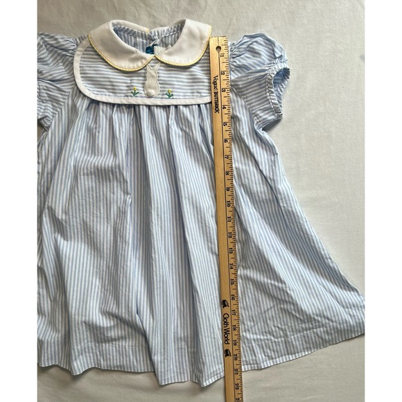 Funtasia! Too Dress Blue‎ White 4T Reversible Collar Bunny Flowers - Picture 11 of 12